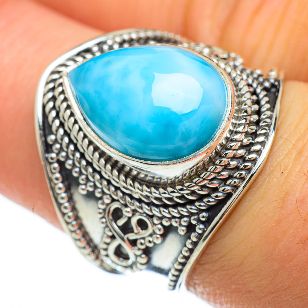 Larimar Rings handcrafted by Anasilvercos - RING47921