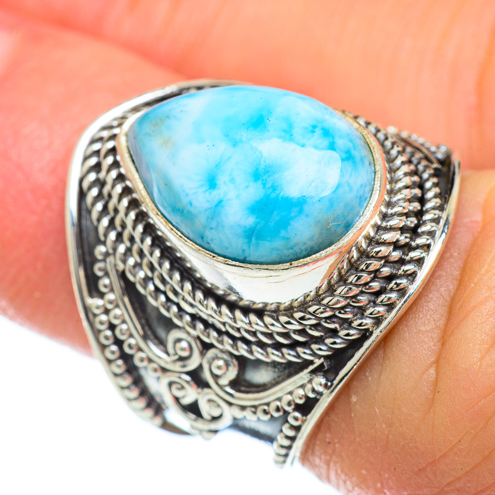 Larimar Rings handcrafted by Anasilvercos - RING47988