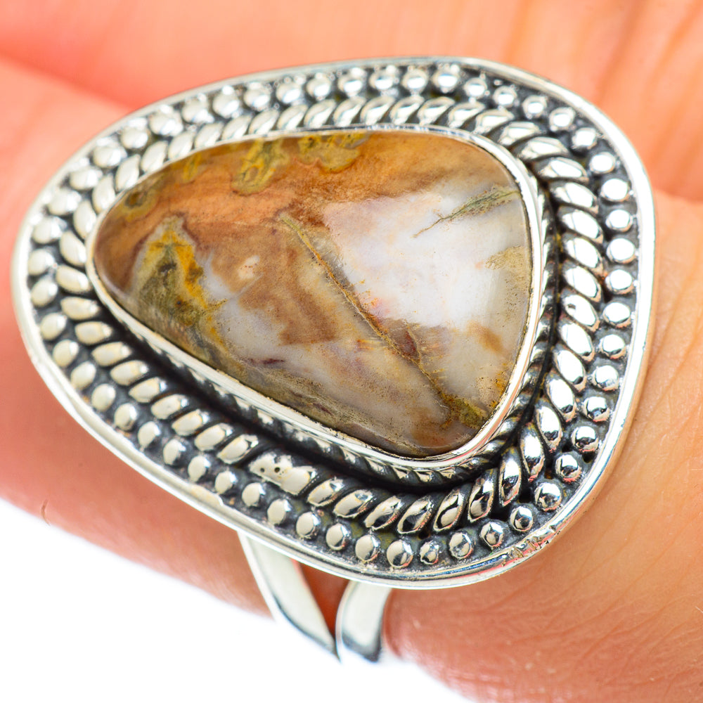 Petrified Wood Rings handcrafted by Anasilvercos - RING48000