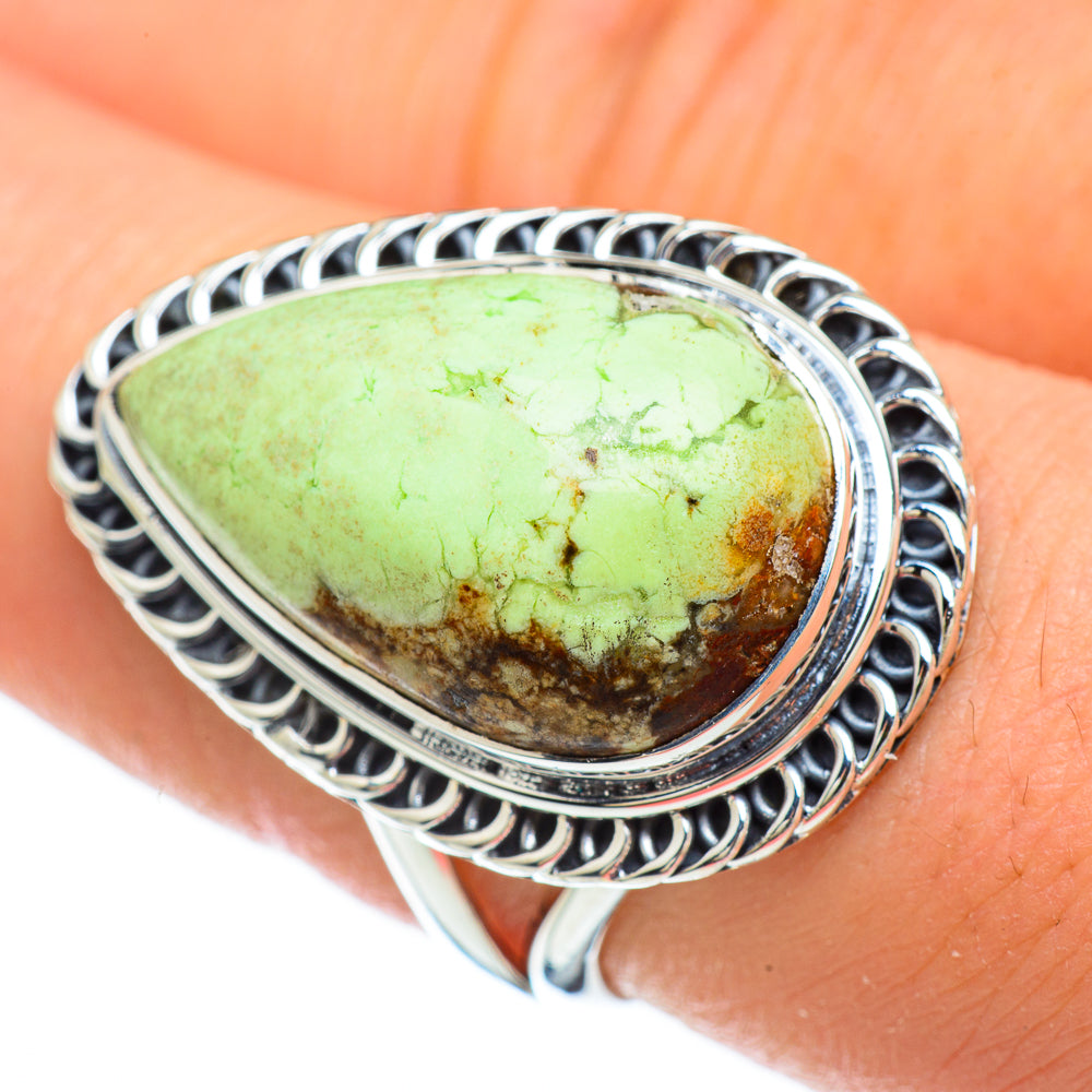 Lemon Chrysoprase Rings handcrafted by Anasilvercos - RING48022
