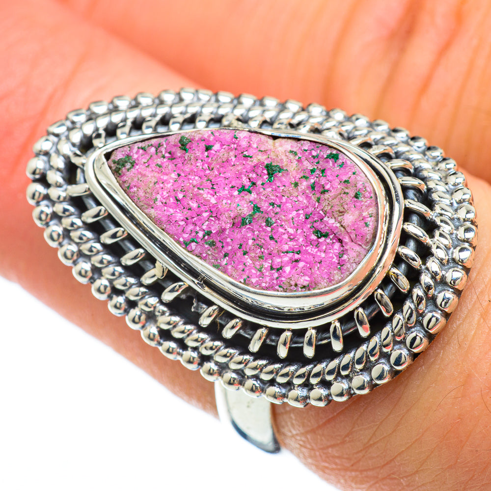 Cobalto Calcite Druzy Rings handcrafted by Anasilvercos - RING48041