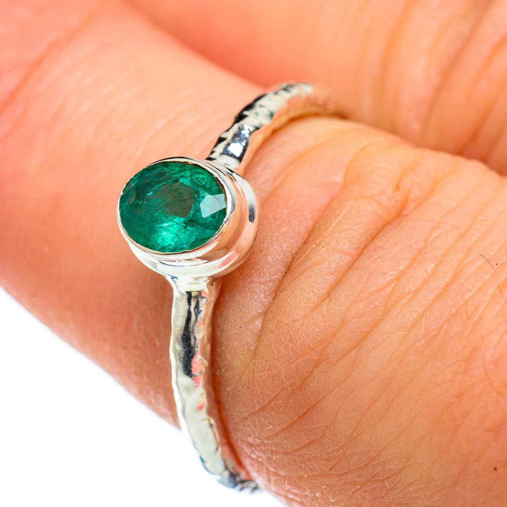 Zambian Emerald Rings handcrafted by Anasilvercos - RING48065