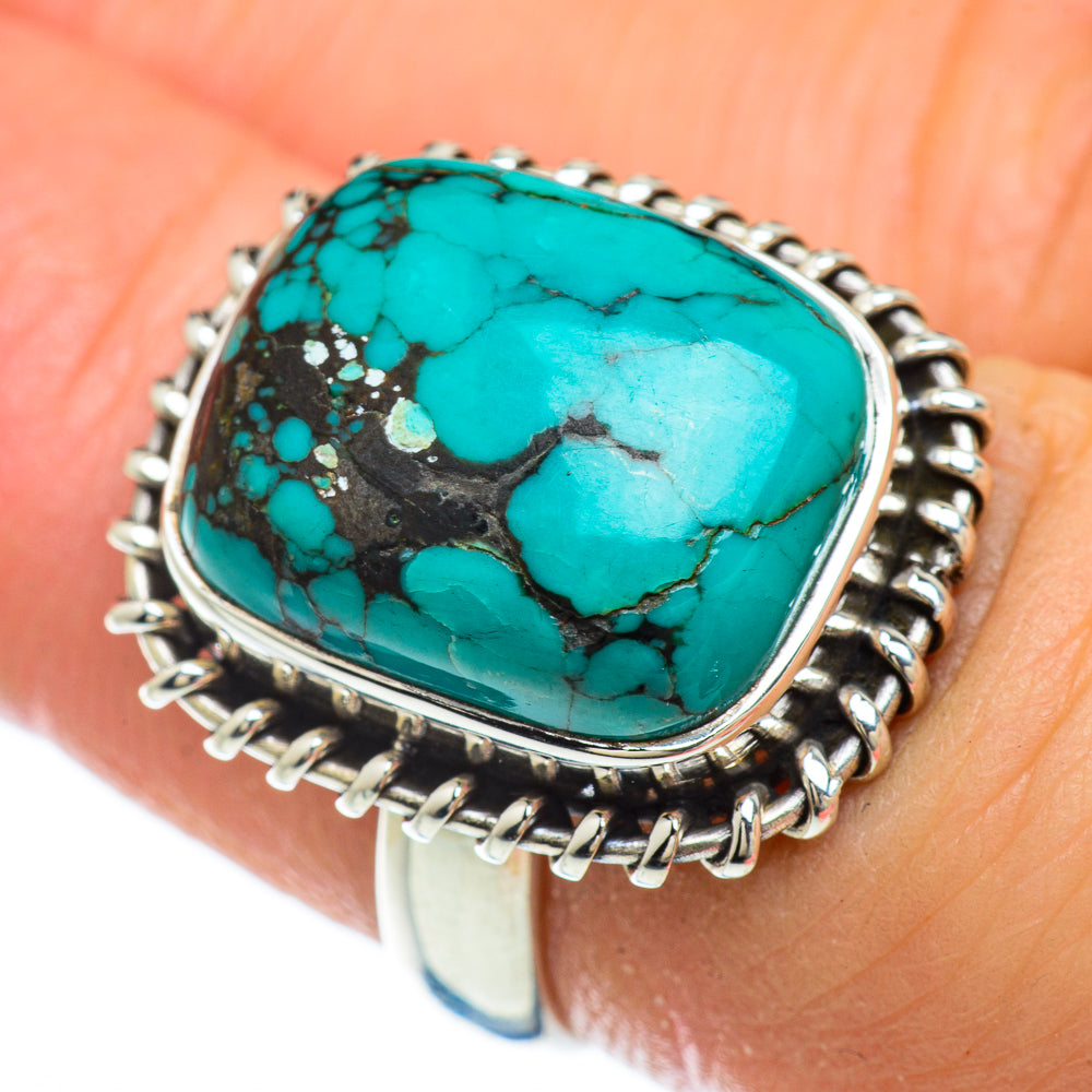 Tibetan Turquoise Rings handcrafted by Anasilvercos - RING48091