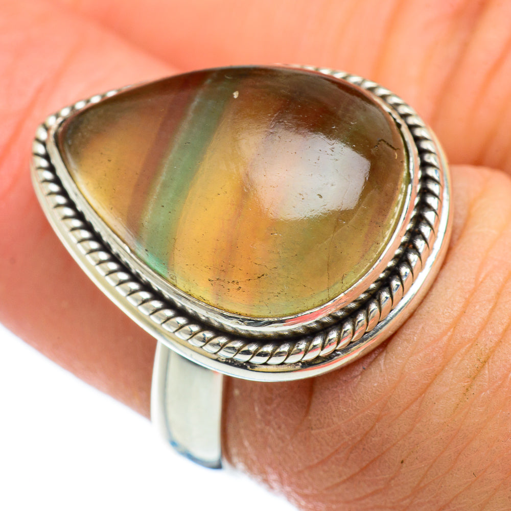 Green Fluorite Rings handcrafted by Anasilvercos - RING48140