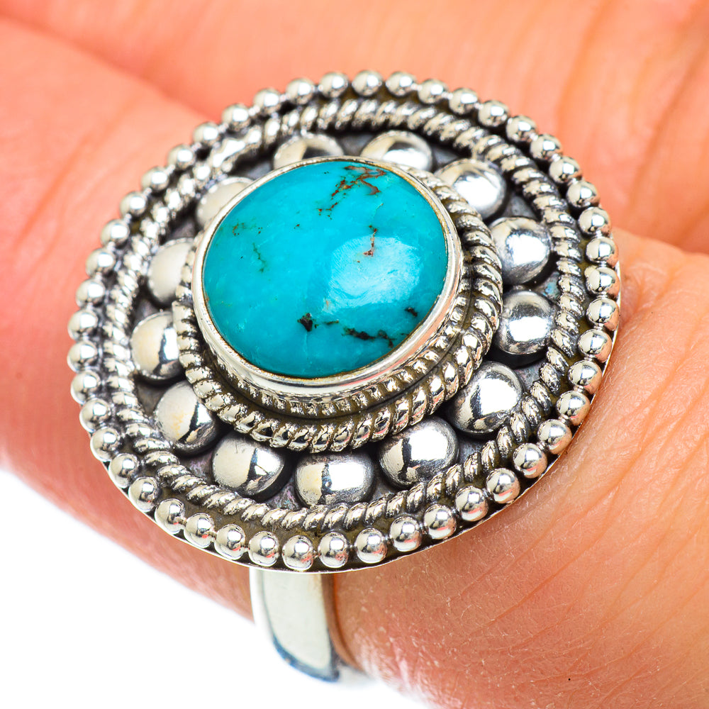 Tibetan Turquoise Rings handcrafted by Anasilvercos - RING48177