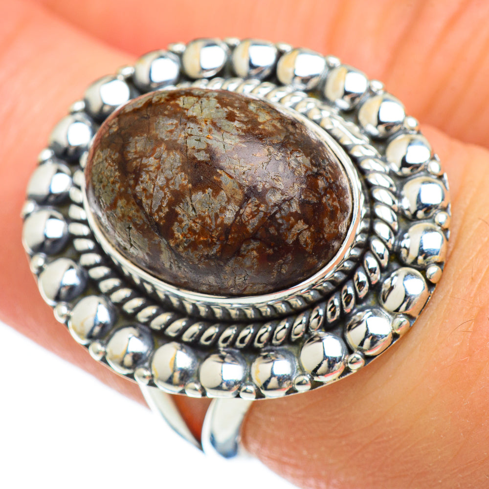 Fossil Coral Rings handcrafted by Anasilvercos - RING48181