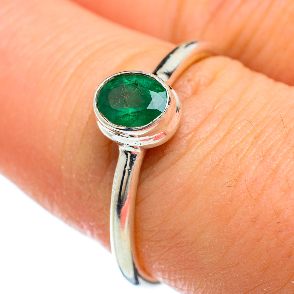 Zambian Emerald Rings handcrafted by Anasilvercos - RING48206