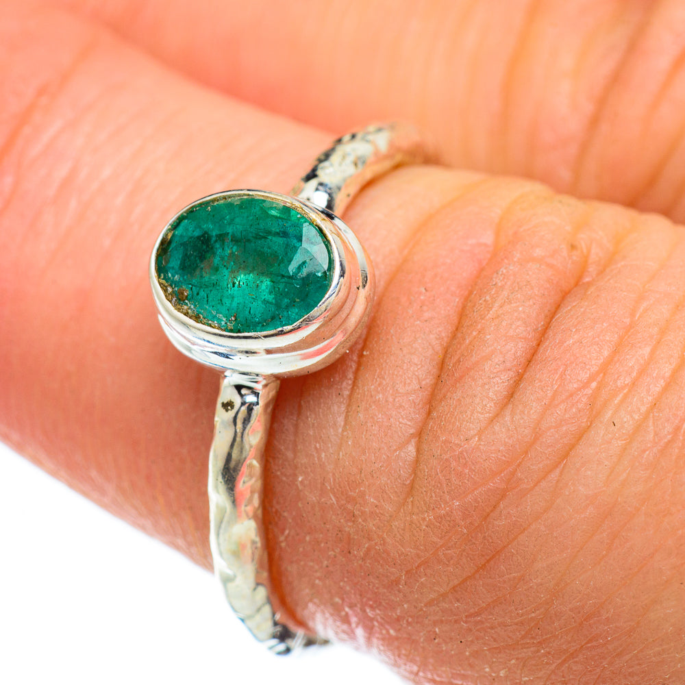 Zambian Emerald Rings handcrafted by Anasilvercos - RING48232