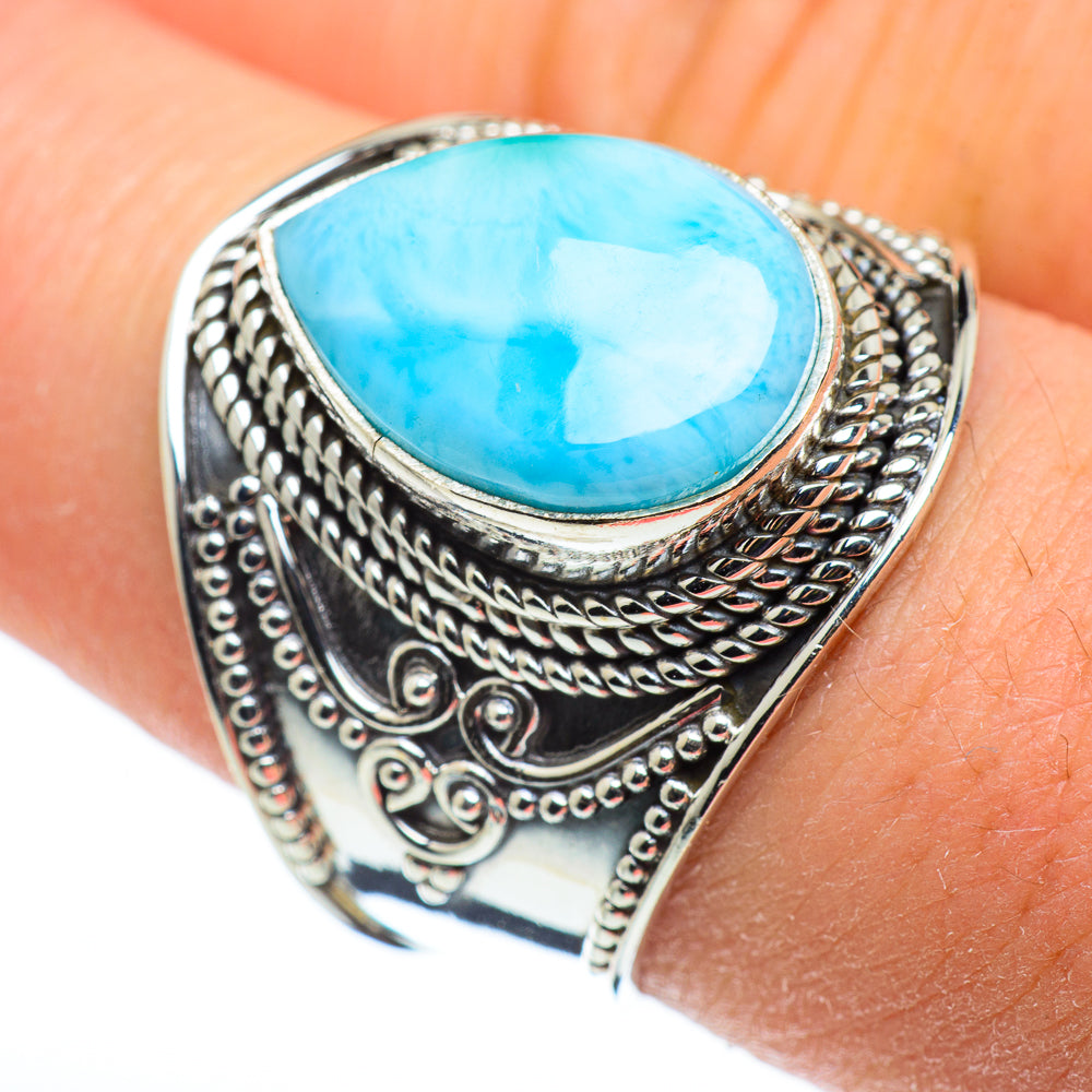 Larimar Rings handcrafted by Anasilvercos - RING48294