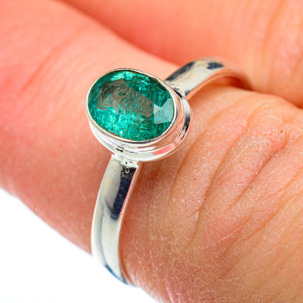 Zambian Emerald Rings handcrafted by Anasilvercos - RING48332
