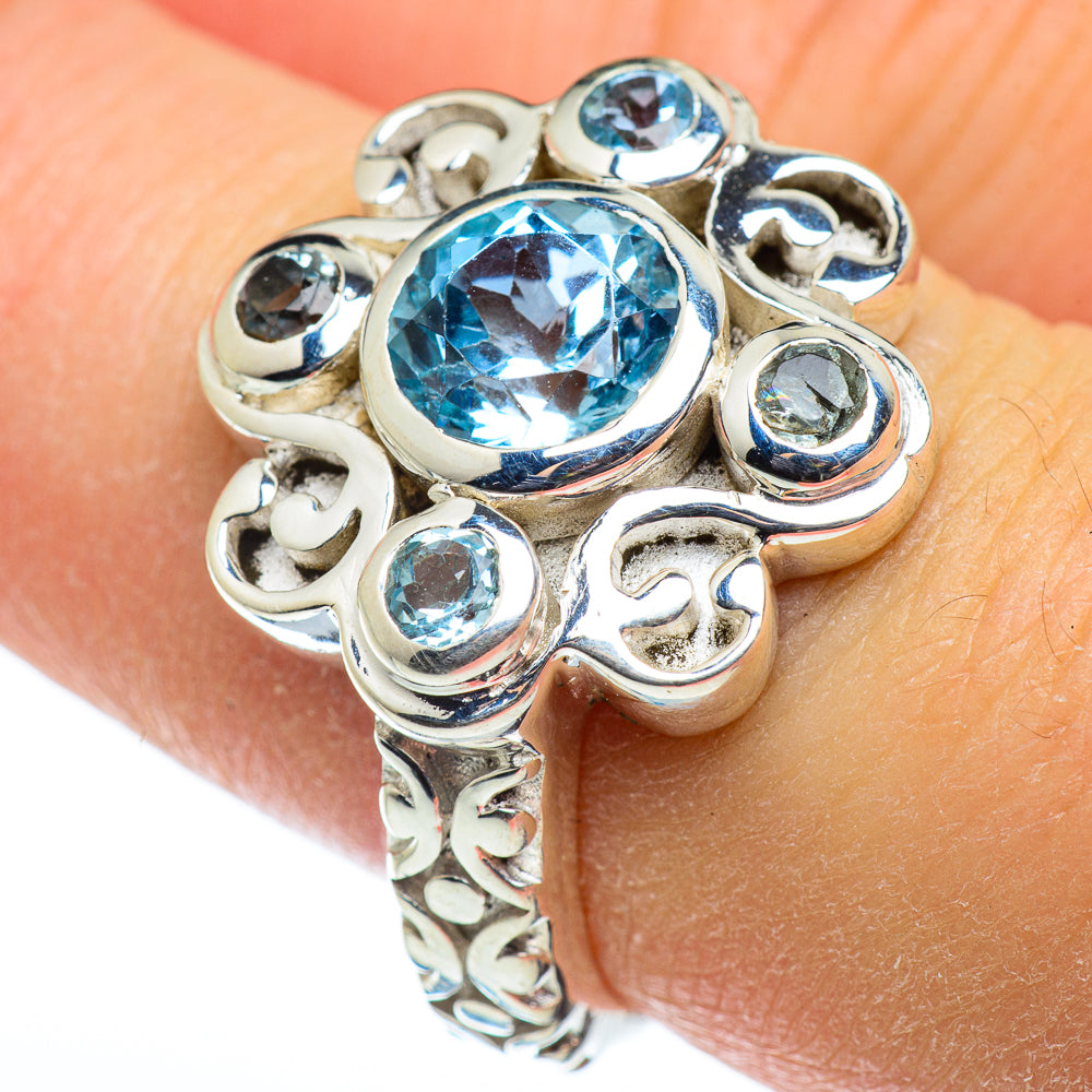 Blue Topaz Rings handcrafted by Anasilvercos - RING48363