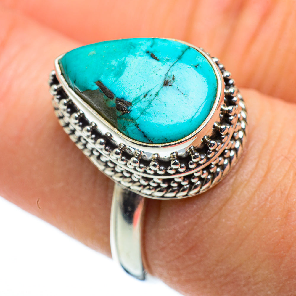 Tibetan Turquoise Rings handcrafted by Anasilvercos - RING48364