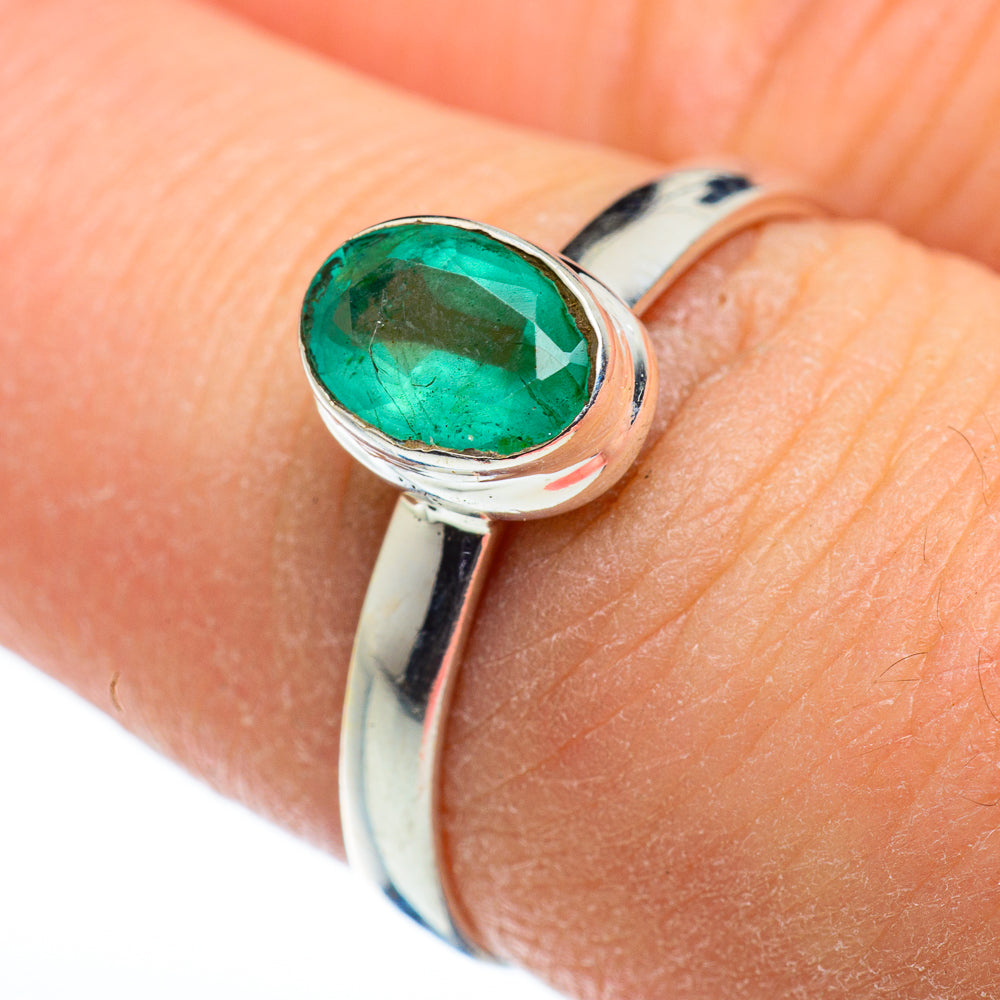 Zambian Emerald Rings handcrafted by Anasilvercos - RING48368