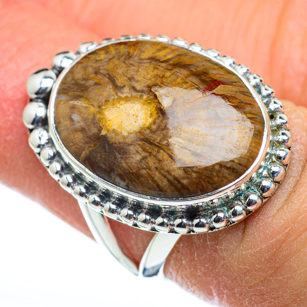 Petrified Wood Rings handcrafted by Anasilvercos - RING48403