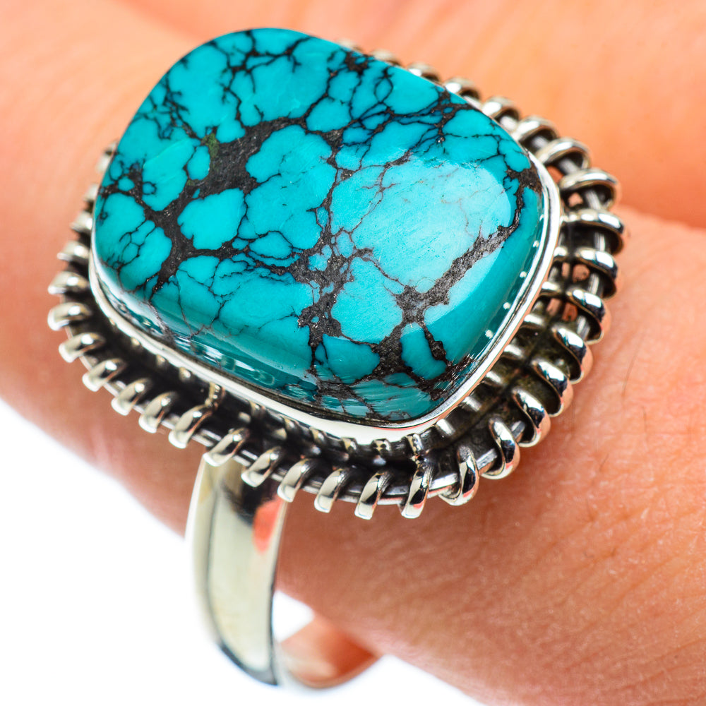 Tibetan Turquoise Rings handcrafted by Anasilvercos - RING48426