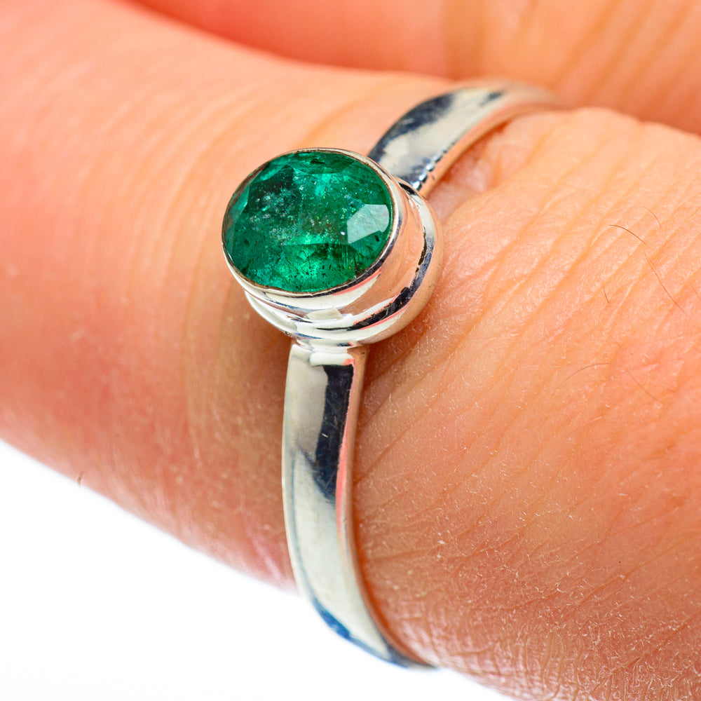 Zambian Emerald Rings handcrafted by Anasilvercos - RING48489