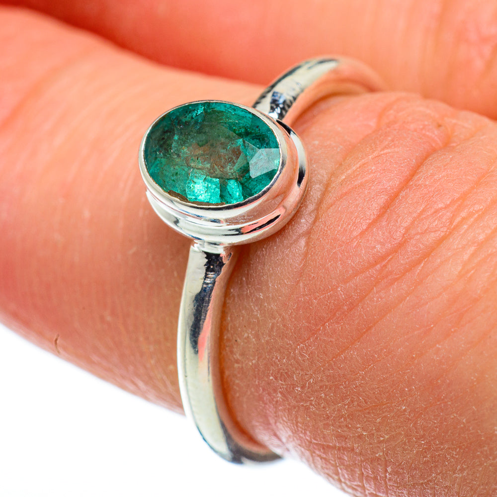 Zambian Emerald Rings handcrafted by Anasilvercos - RING48517