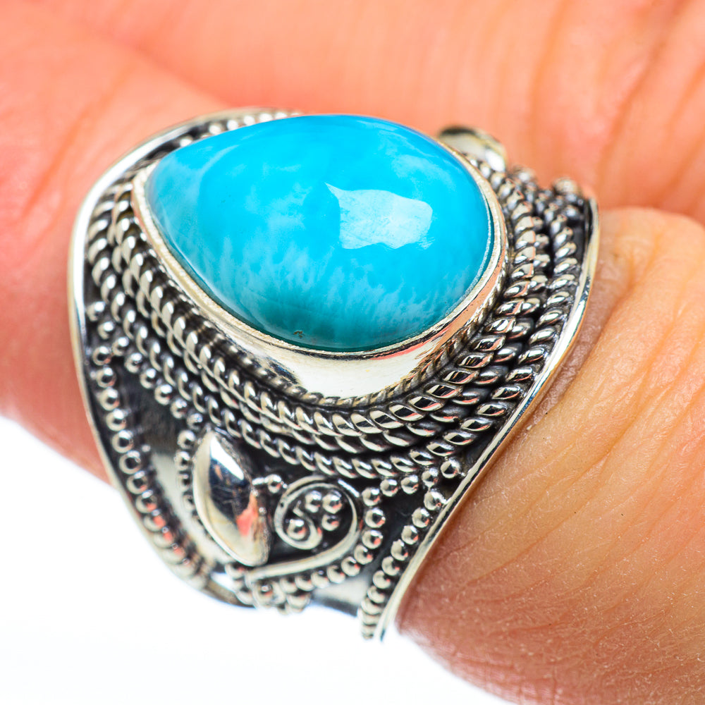 Larimar Rings handcrafted by Anasilvercos - RING48540