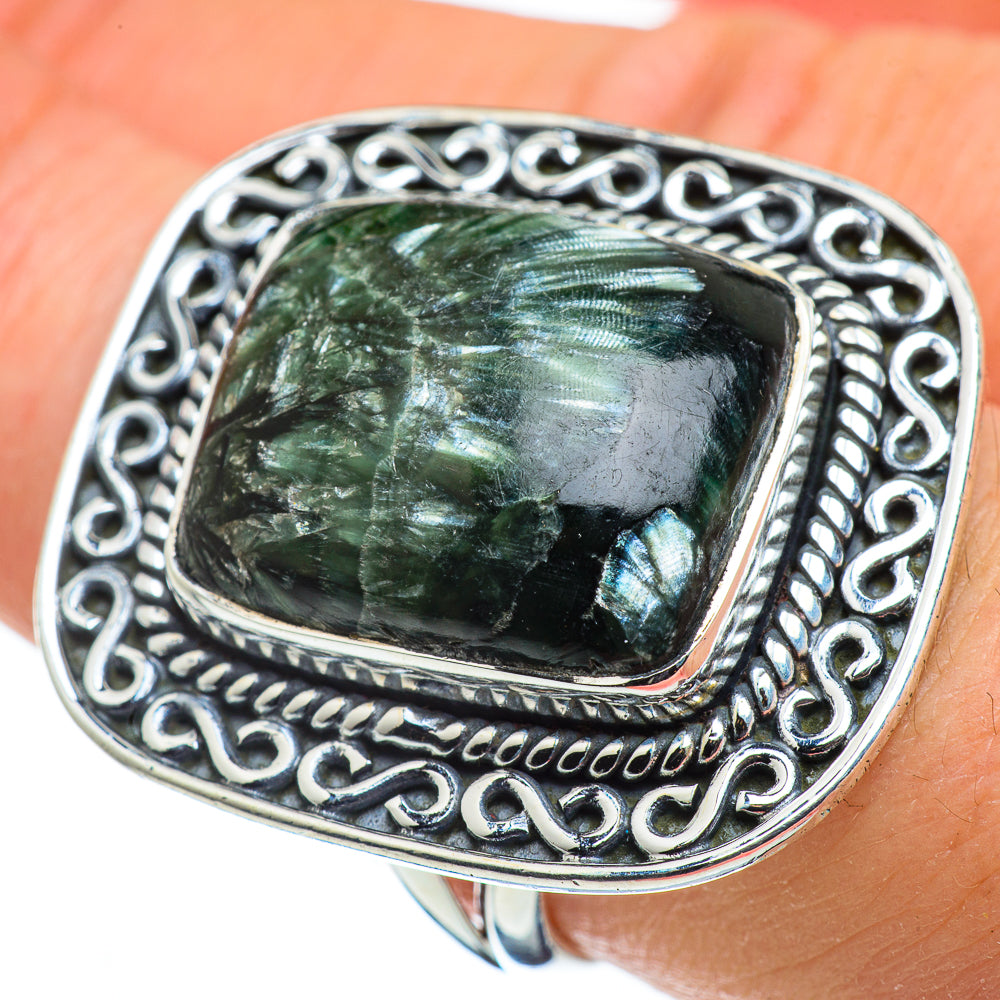 Seraphinite Rings handcrafted by Anasilvercos - RING48634