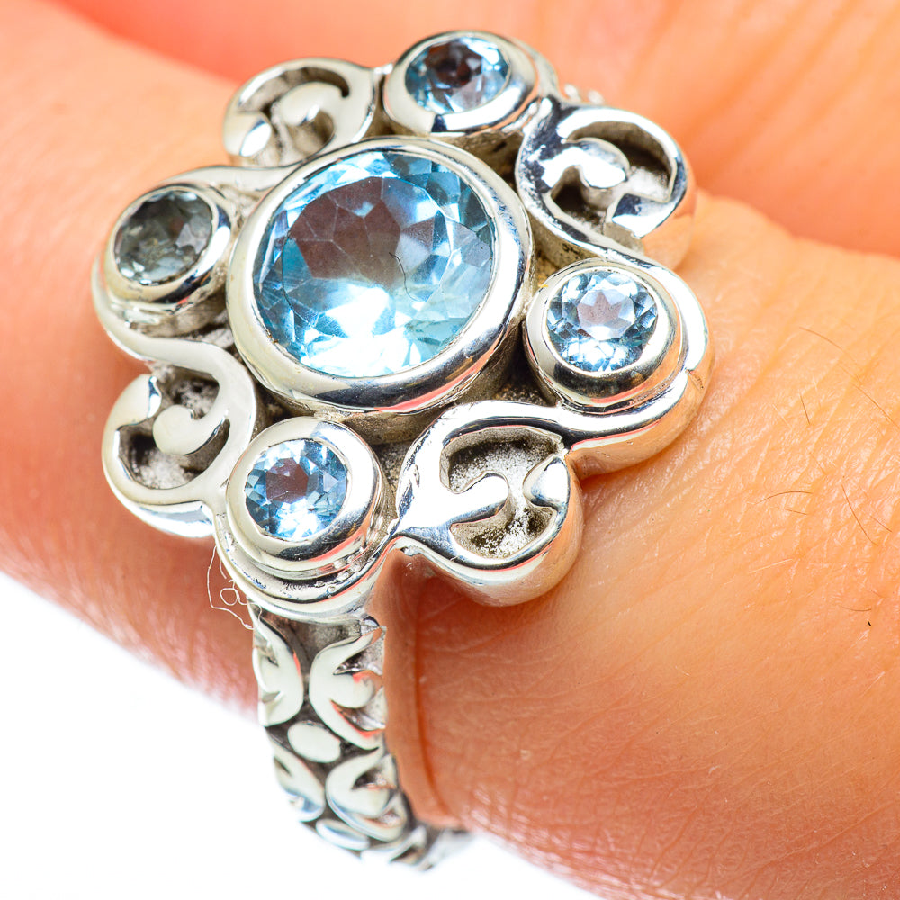 Blue Topaz Rings handcrafted by Anasilvercos - RING48696