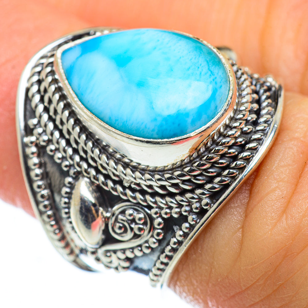 Larimar Rings handcrafted by Anasilvercos - RING48698