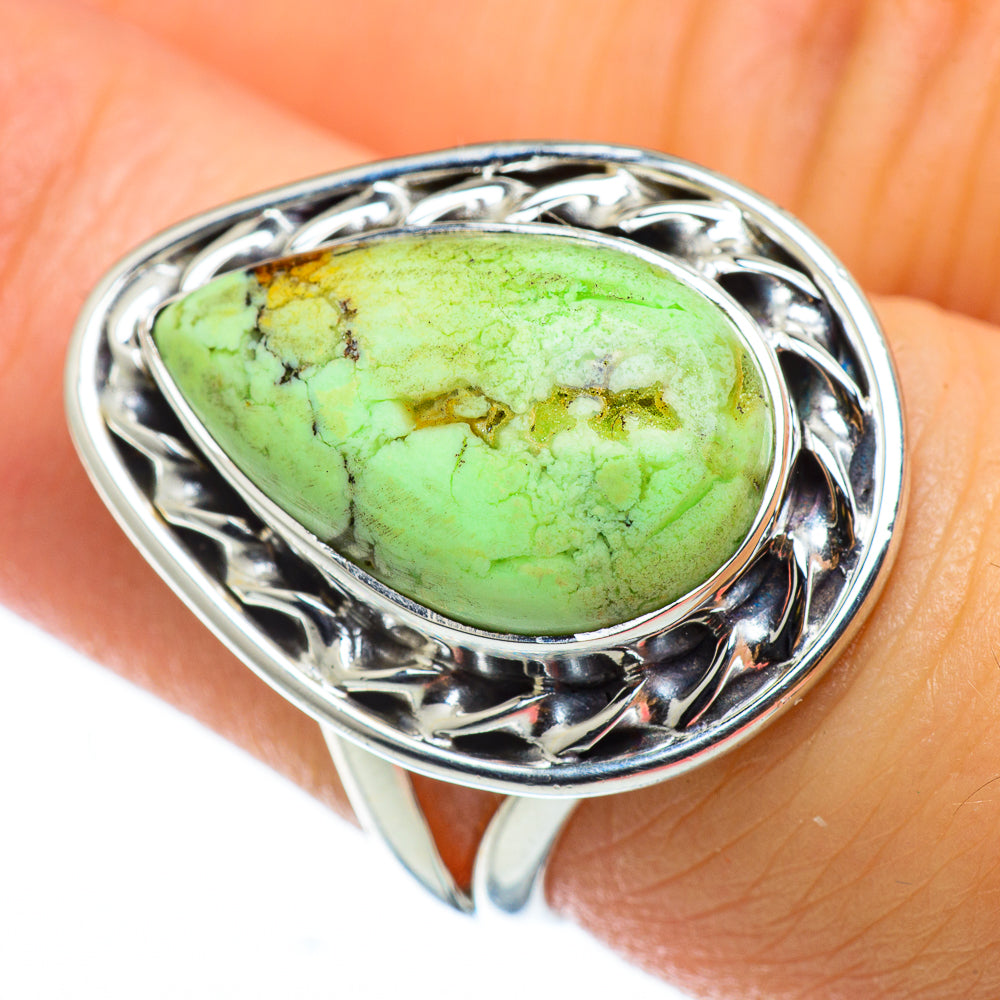 Lemon Chrysoprase Rings handcrafted by Anasilvercos - RING48701