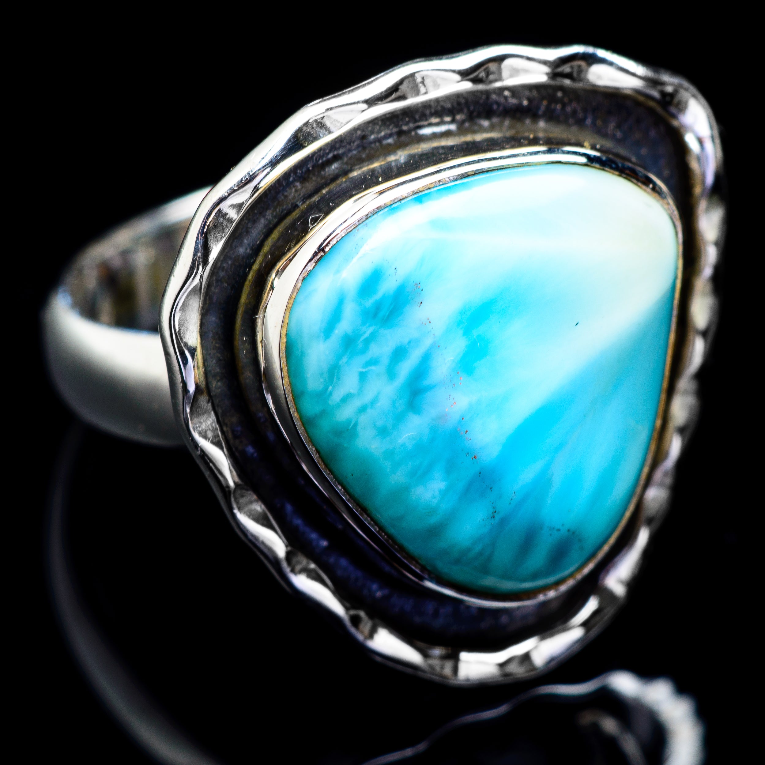 Larimar Rings handcrafted by Anasilvercos - RING4872