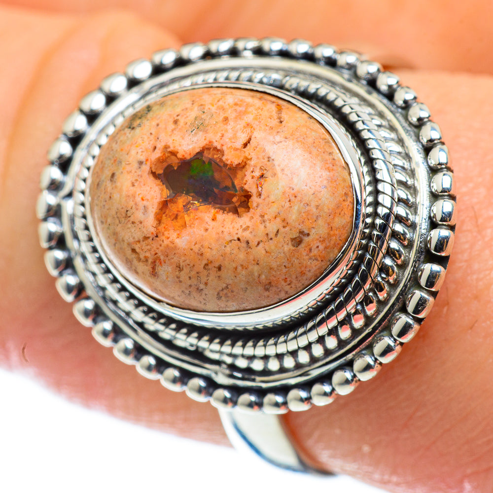 Mexican Fire Opal Rings handcrafted by Anasilvercos - RING48761