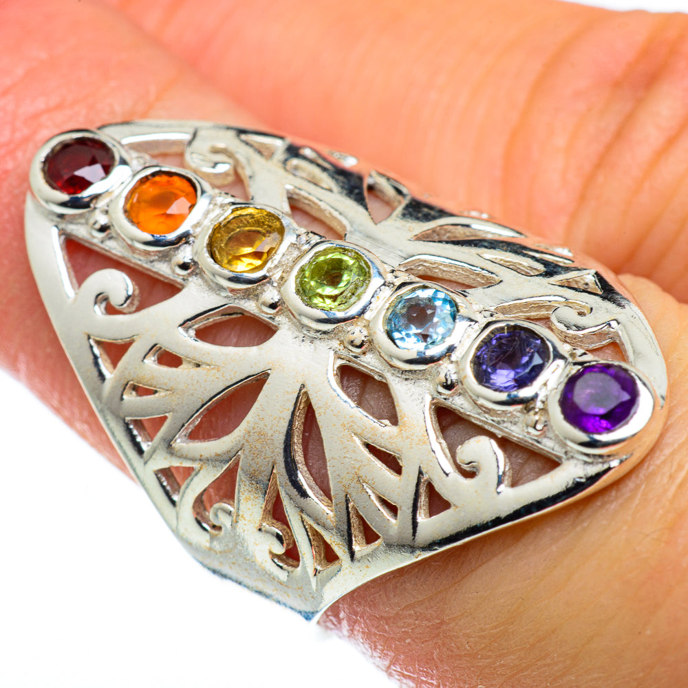 Multi-Stone Chakra Rings handcrafted by Anasilvercos - RING48796