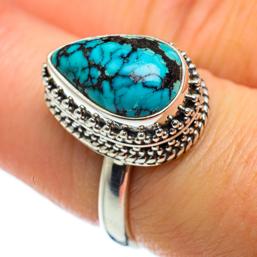Tibetan Turquoise Rings handcrafted by Anasilvercos - RING48801