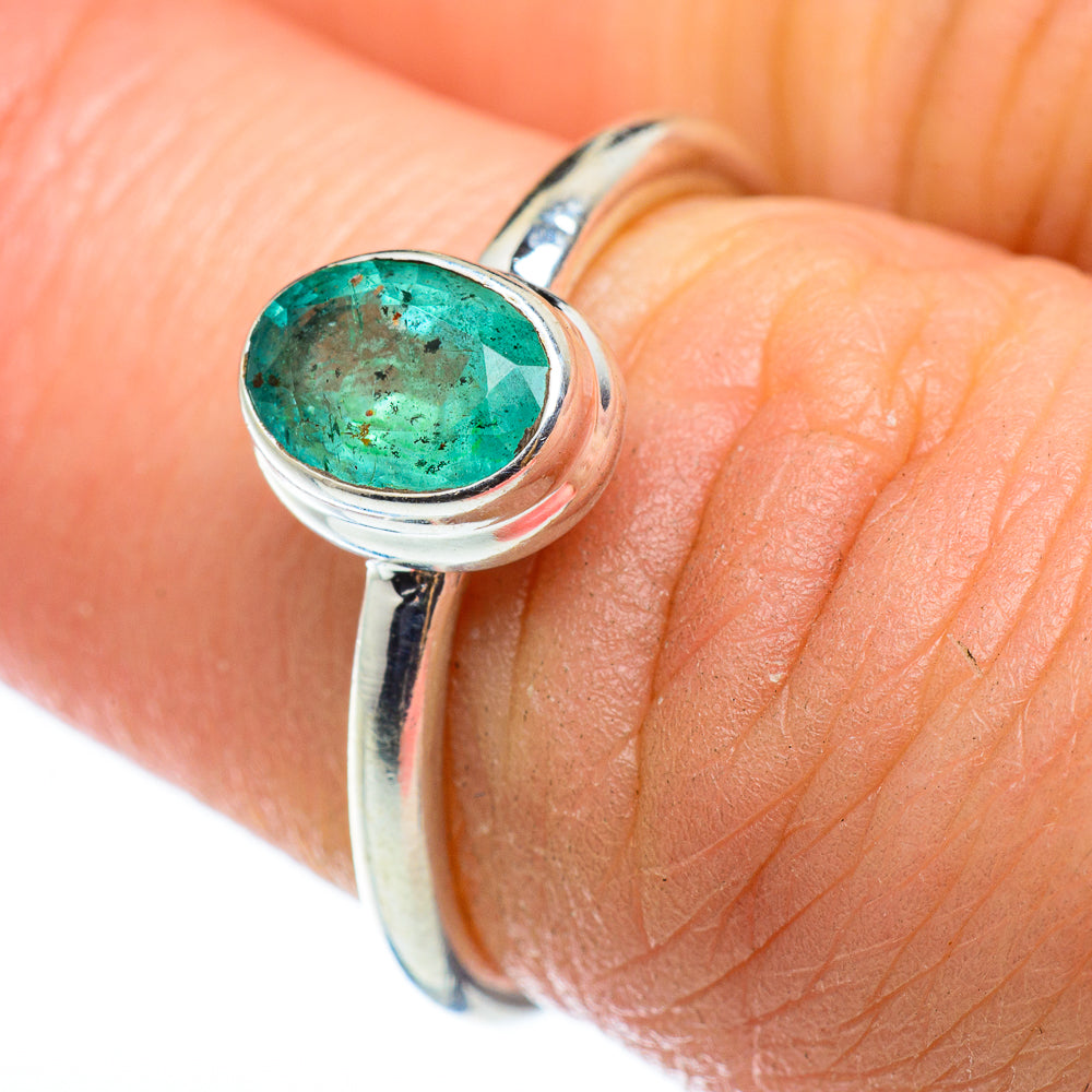 Zambian Emerald Rings handcrafted by Anasilvercos - RING48875