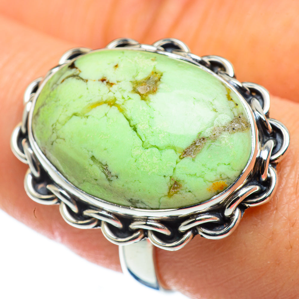 Lemon Chrysoprase Rings handcrafted by Anasilvercos - RING48901