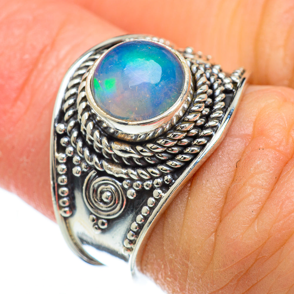 Ethiopian Opal Rings handcrafted by Anasilvercos - RING49119