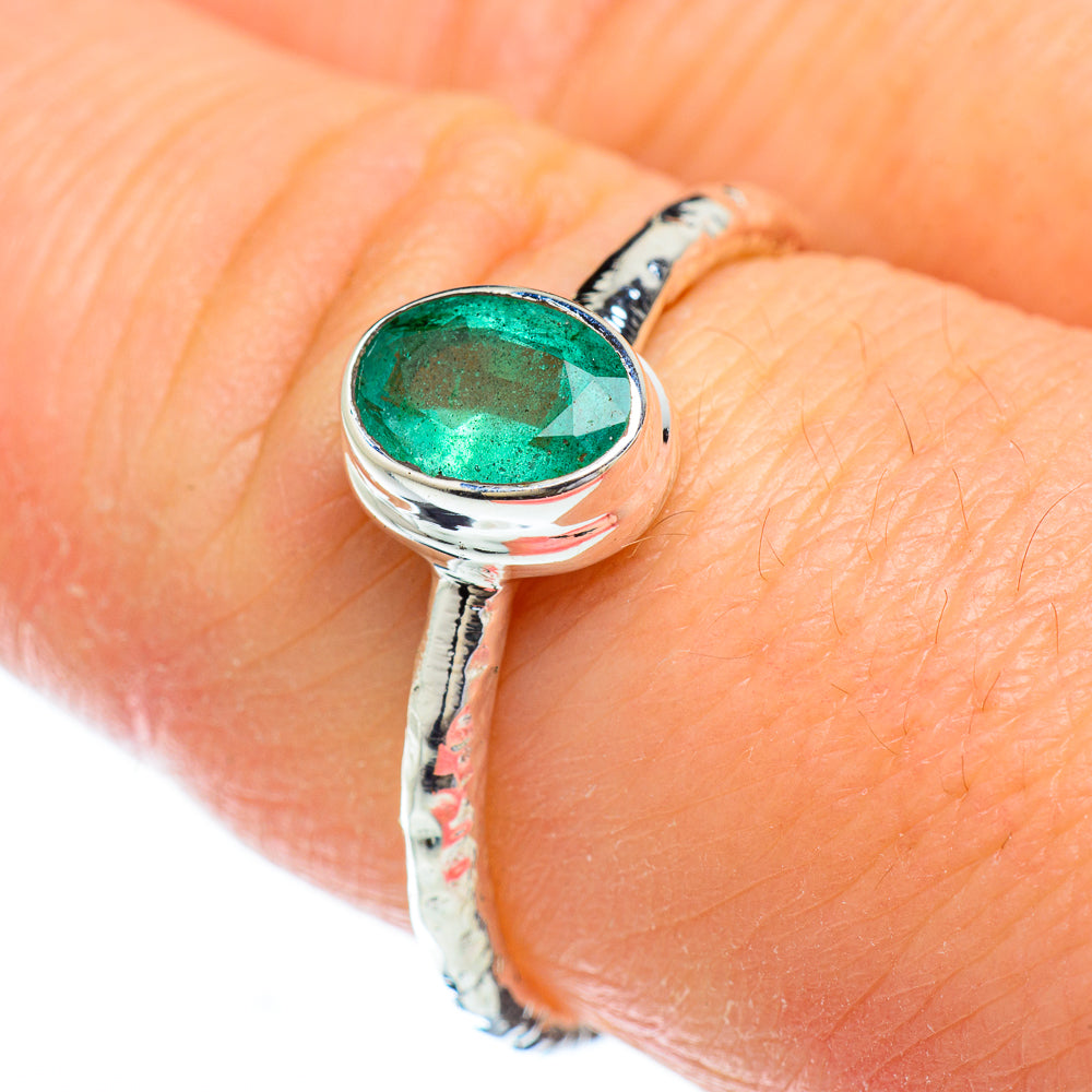 Zambian Emerald Rings handcrafted by Anasilvercos - RING49167