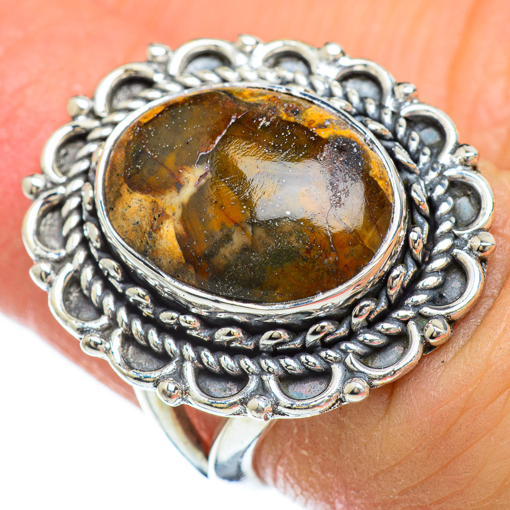 Petrified Wood Rings handcrafted by Anasilvercos - RING49202