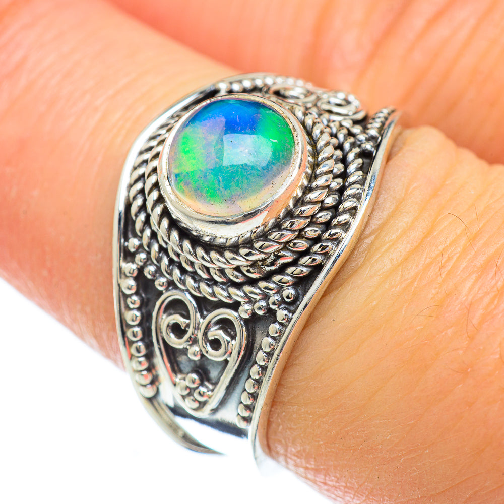 Ethiopian Opal Rings handcrafted by Anasilvercos - RING49251
