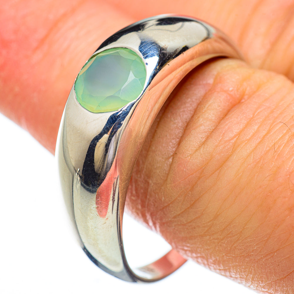 Aqua Chalcedony Rings handcrafted by Anasilvercos - RING49314