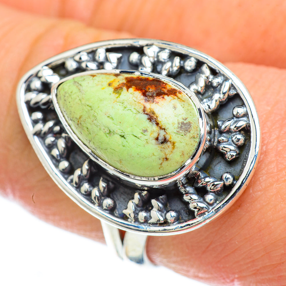 Lemon Chrysoprase Rings handcrafted by Anasilvercos - RING49332