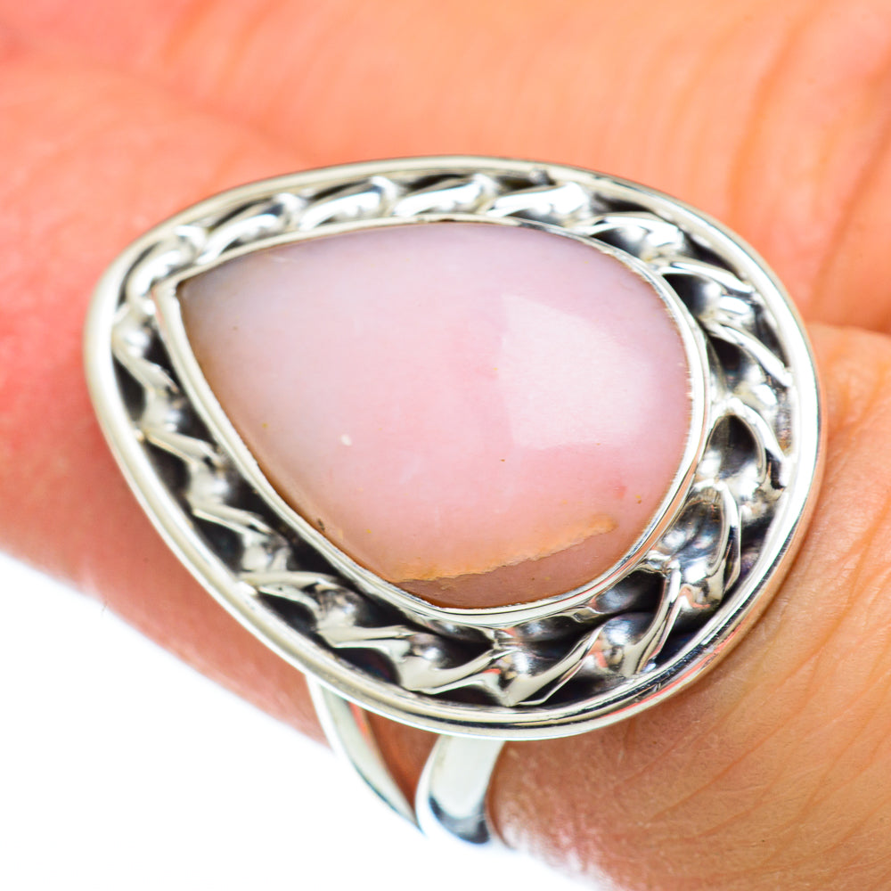 Pink Opal Rings handcrafted by Anasilvercos - RING49369