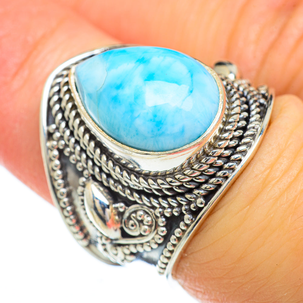 Larimar Rings handcrafted by Anasilvercos - RING49382