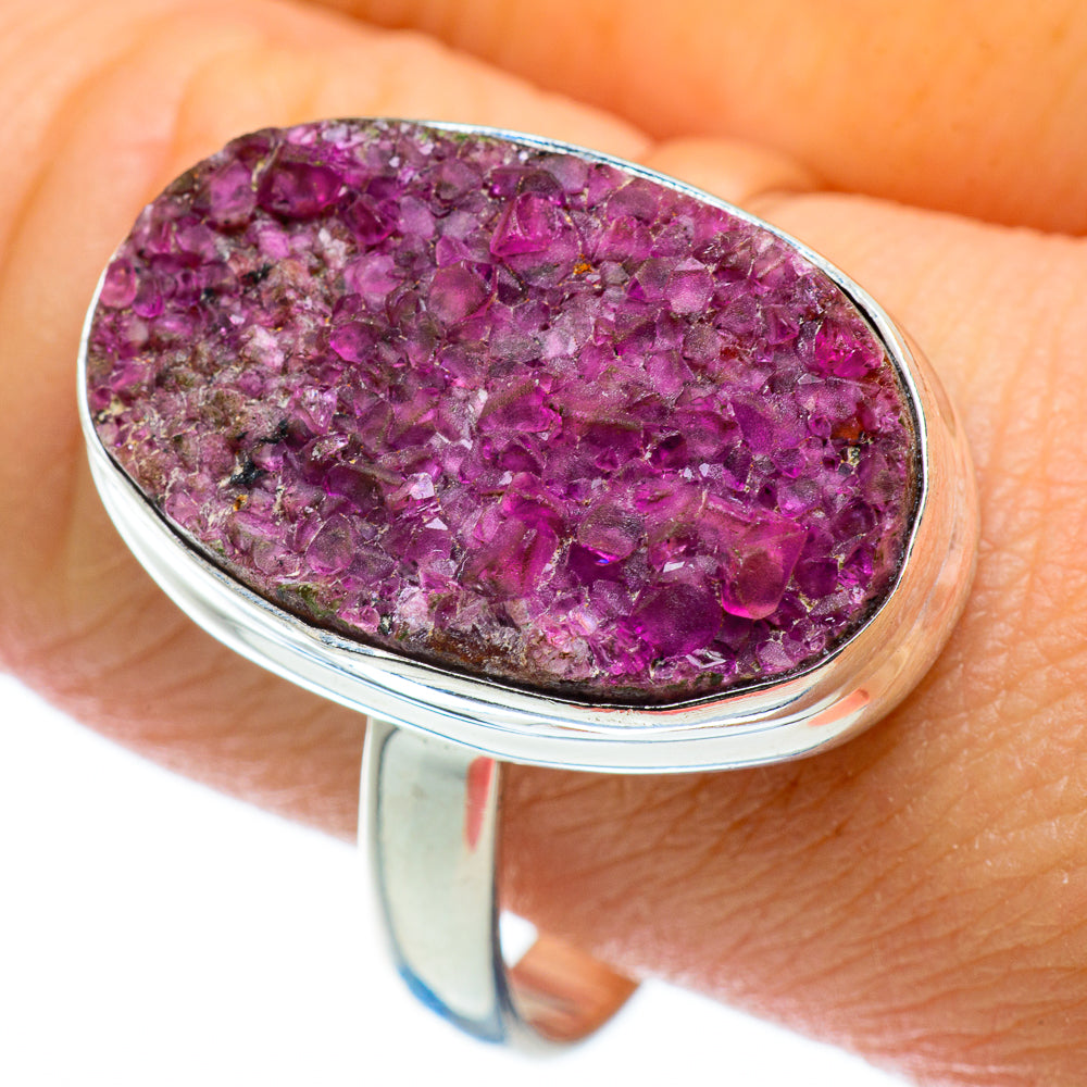 Cobalto Calcite Druzy Rings handcrafted by Anasilvercos - RING49504