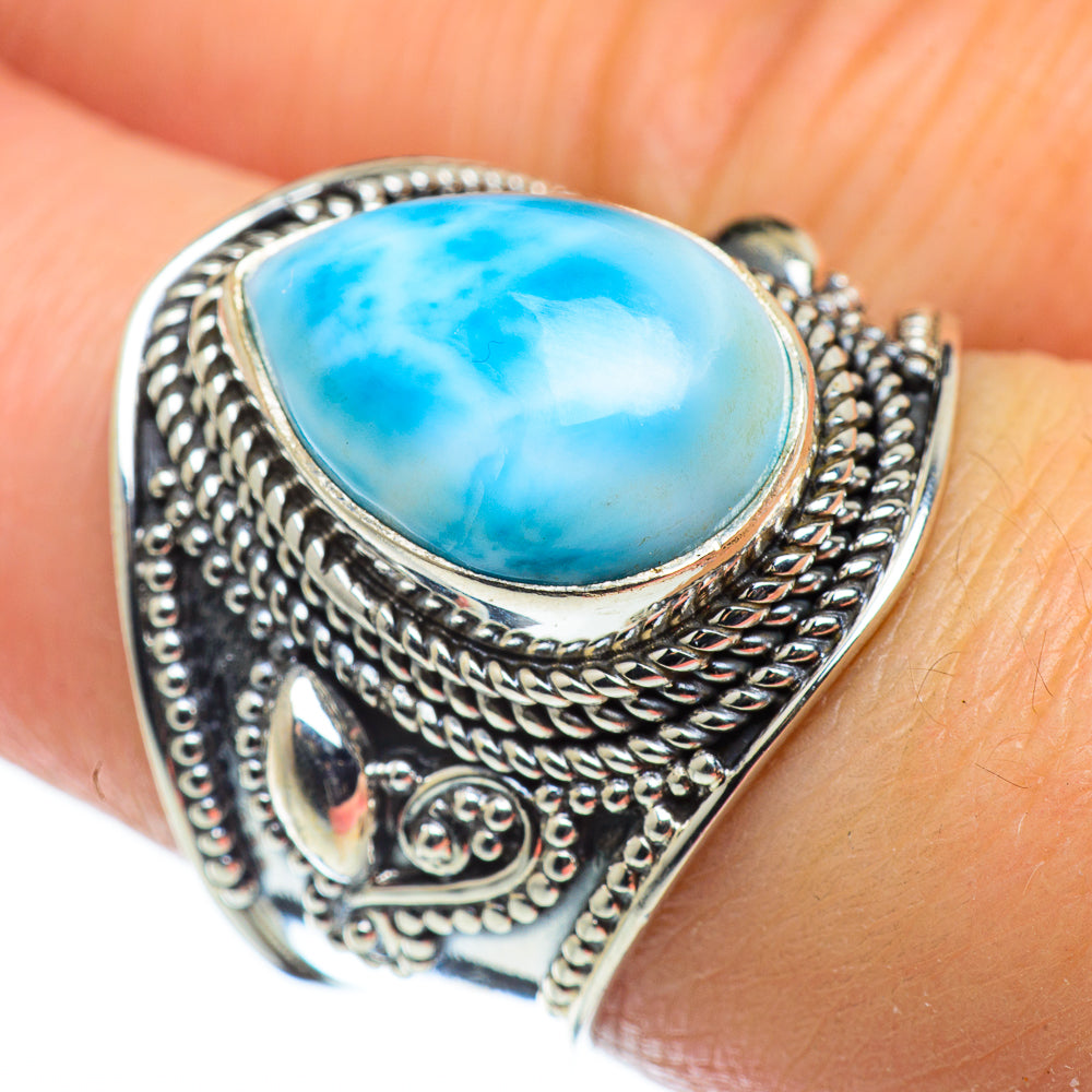 Larimar Rings handcrafted by Anasilvercos - RING49530