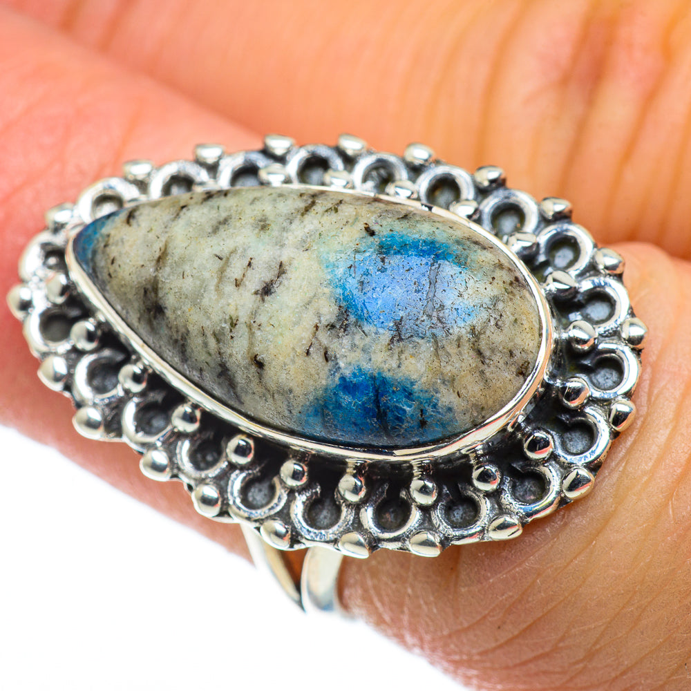 K2 Blue Azurite Rings handcrafted by Anasilvercos - RING49531