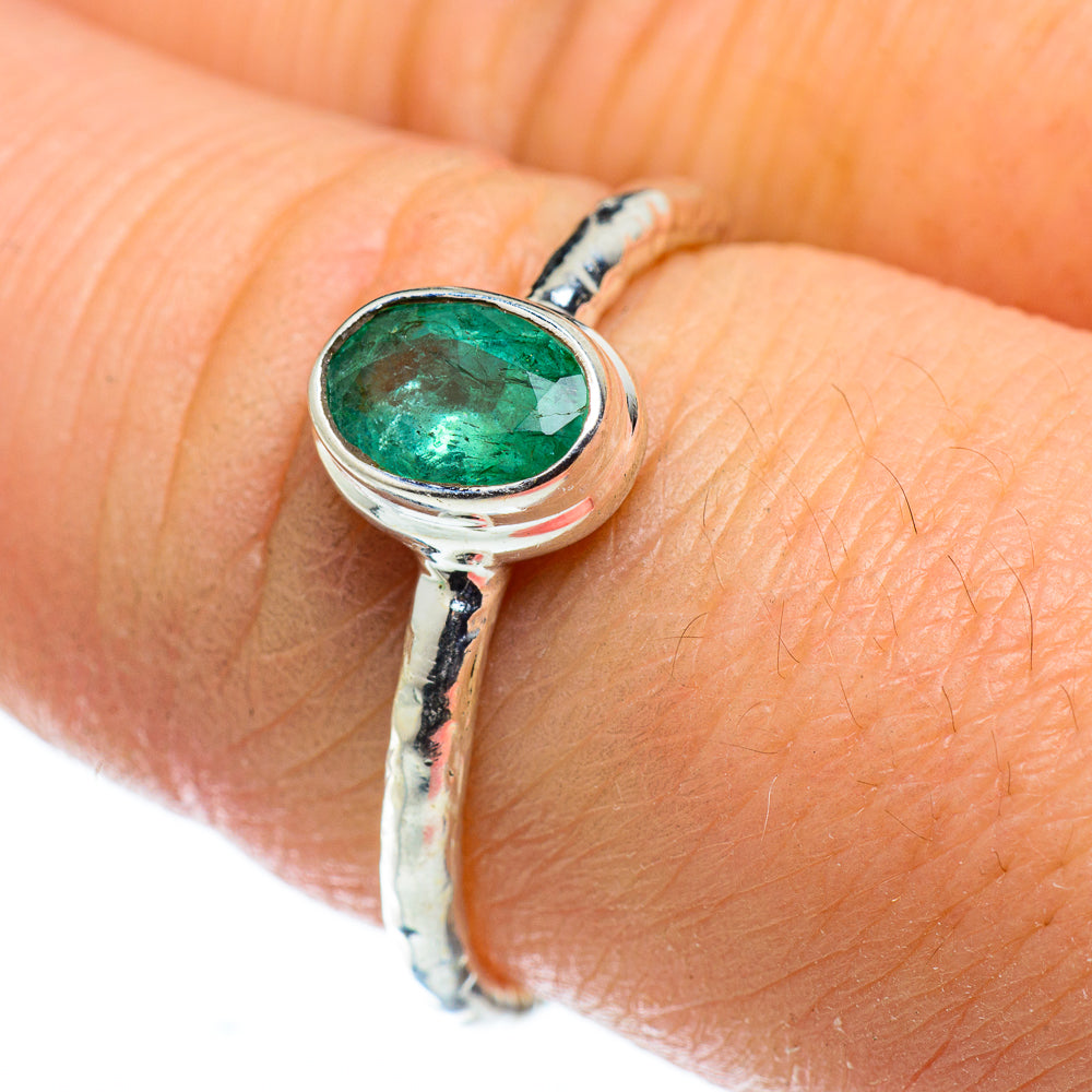 Zambian Emerald Rings handcrafted by Anasilvercos - RING49567
