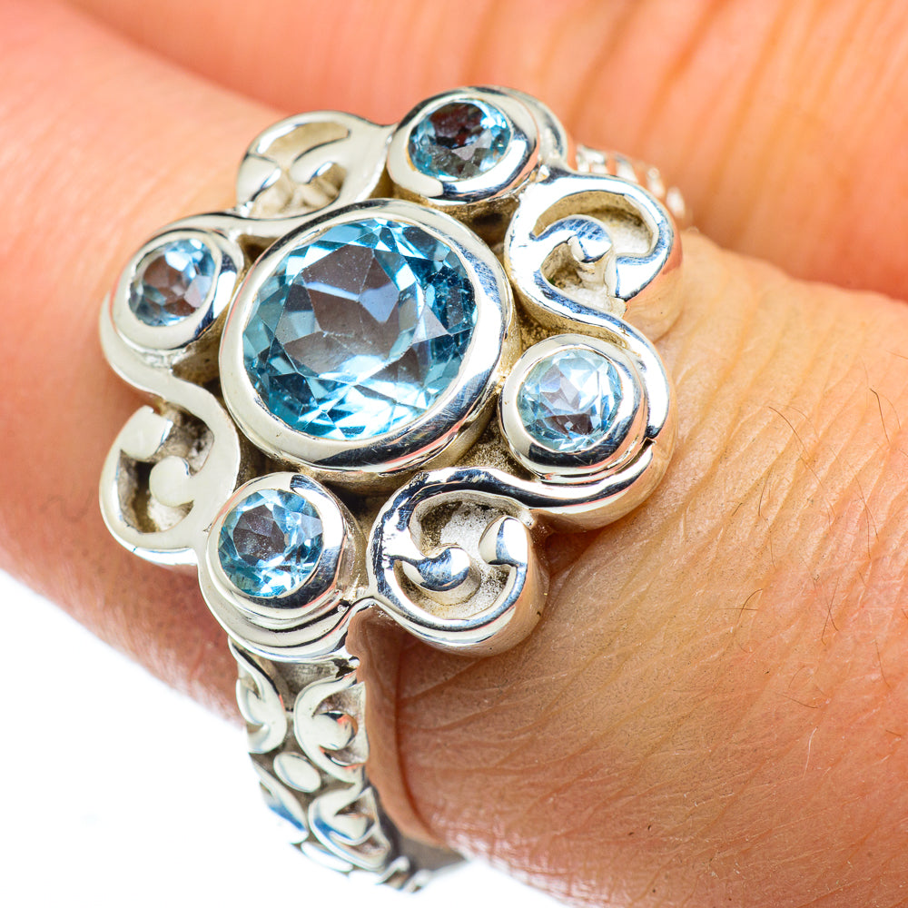 Blue Topaz Rings handcrafted by Anasilvercos - RING49602