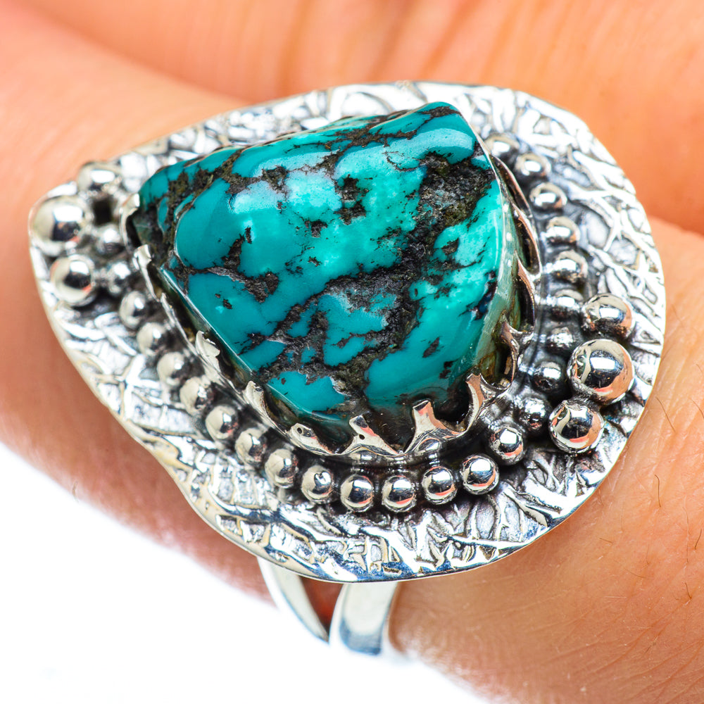 Tibetan Turquoise Rings handcrafted by Anasilvercos - RING49636