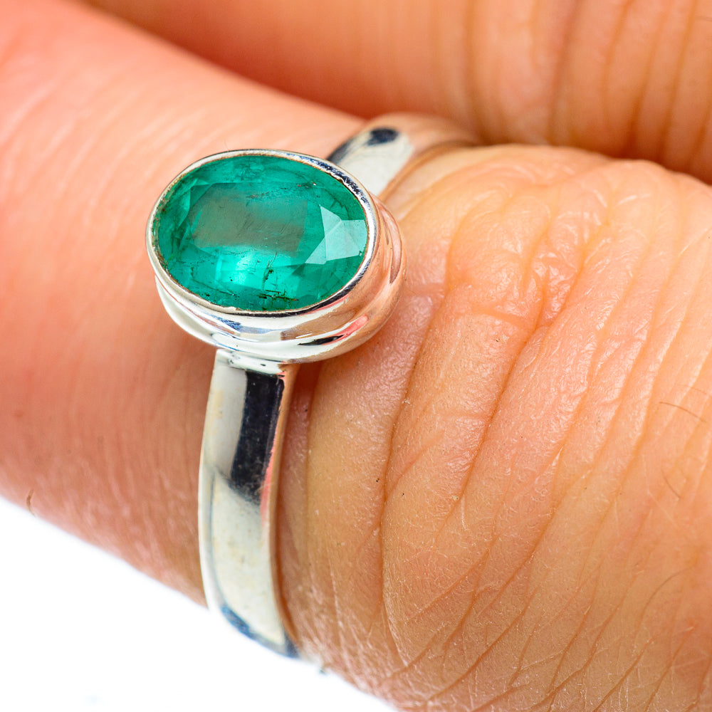 Zambian Emerald Rings handcrafted by Anasilvercos - RING49741