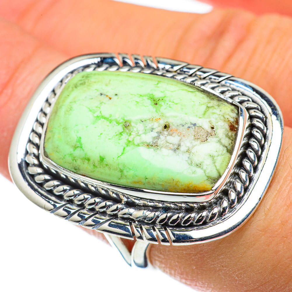 Lemon Chrysoprase Rings handcrafted by Anasilvercos - RING49866