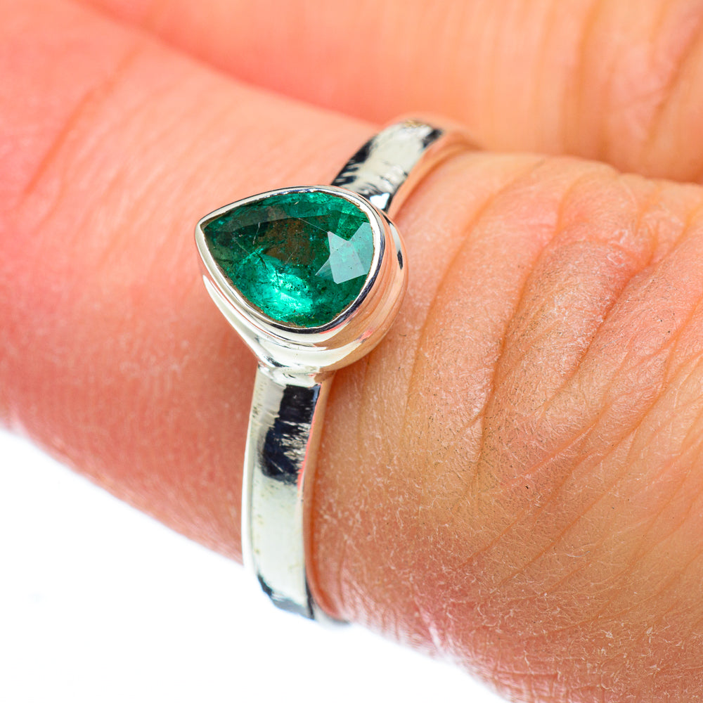 Zambian Emerald Rings handcrafted by Anasilvercos - RING50156