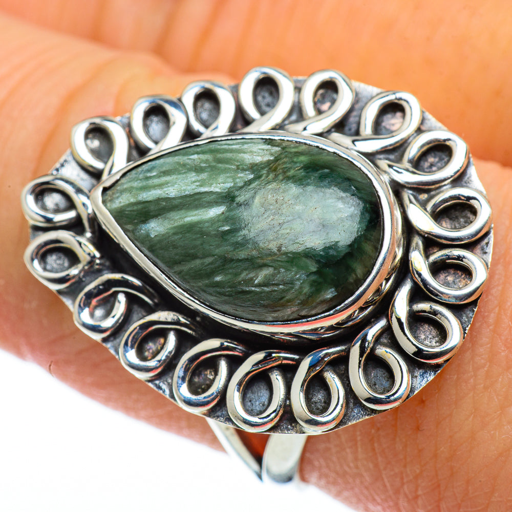 Seraphinite Rings handcrafted by Anasilvercos - RING50294
